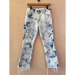 Mother Superior Jeans Womens 28 Insider Ankle Fray Blue Tie Dye Denim High Rise